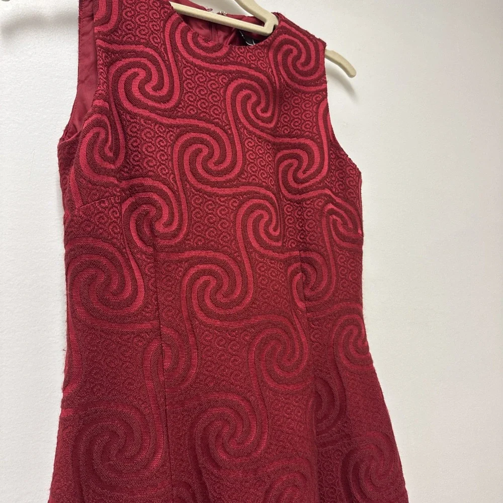 Nicole Miller Vintage 90s Shift Dress Size‎ 4 Womens In Red - Picture 3 of 5